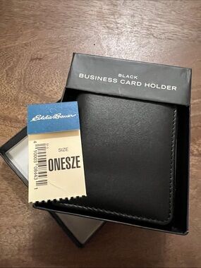 Eddie Bauer Black Leather Card Wallet